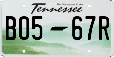 TN license plate B0567R