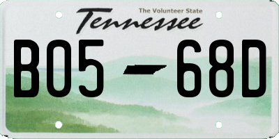 TN license plate B0568D