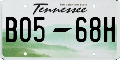 TN license plate B0568H