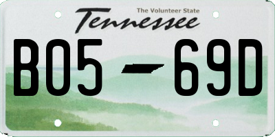 TN license plate B0569D