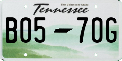 TN license plate B0570G