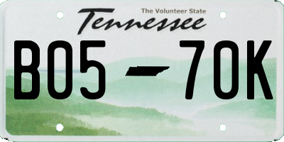 TN license plate B0570K