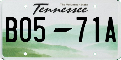 TN license plate B0571A