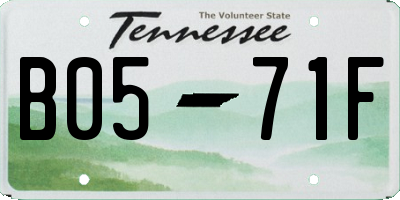 TN license plate B0571F