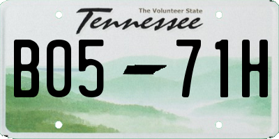 TN license plate B0571H