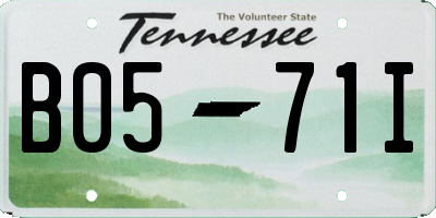 TN license plate B0571I