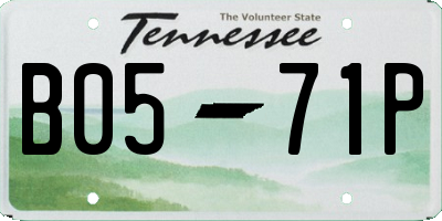 TN license plate B0571P