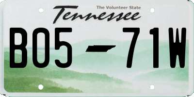TN license plate B0571W