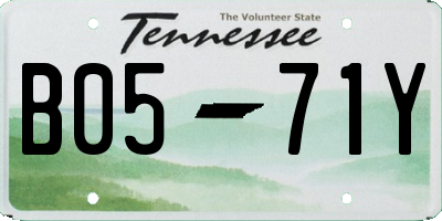 TN license plate B0571Y