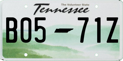 TN license plate B0571Z