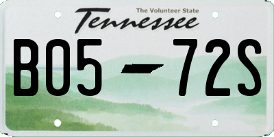 TN license plate B0572S
