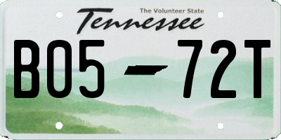 TN license plate B0572T