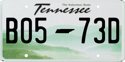 TN license plate B0573D