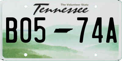 TN license plate B0574A
