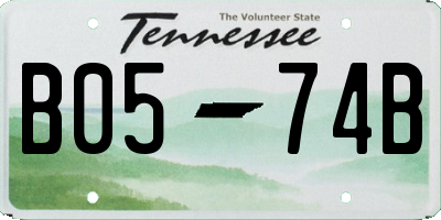 TN license plate B0574B