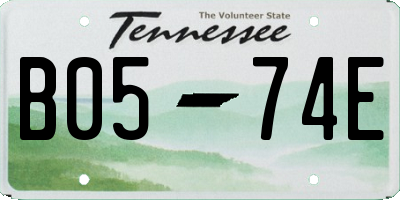 TN license plate B0574E