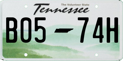 TN license plate B0574H
