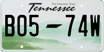 TN license plate B0574W