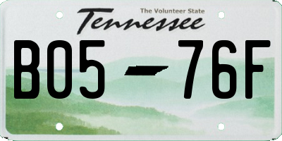 TN license plate B0576F
