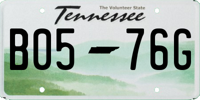TN license plate B0576G