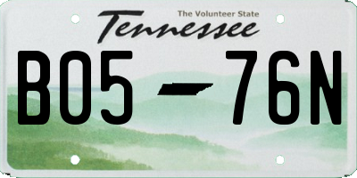 TN license plate B0576N