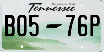 TN license plate B0576P