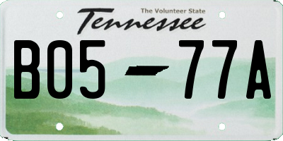 TN license plate B0577A