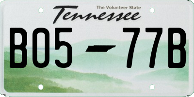 TN license plate B0577B