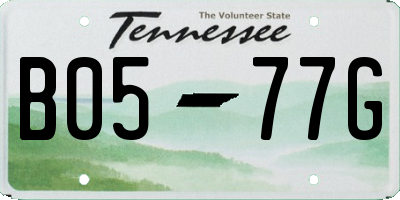 TN license plate B0577G