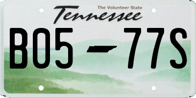TN license plate B0577S