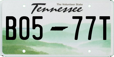 TN license plate B0577T