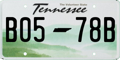 TN license plate B0578B