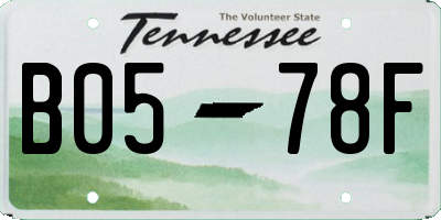 TN license plate B0578F