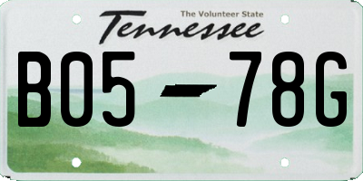 TN license plate B0578G