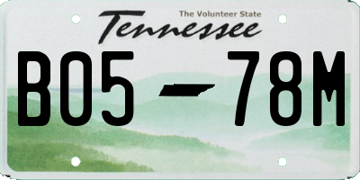 TN license plate B0578M
