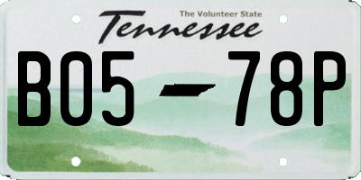 TN license plate B0578P