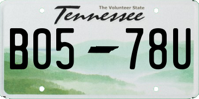 TN license plate B0578U