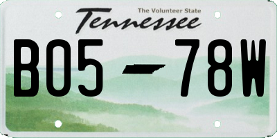 TN license plate B0578W