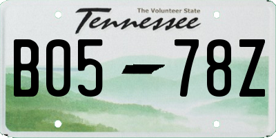 TN license plate B0578Z