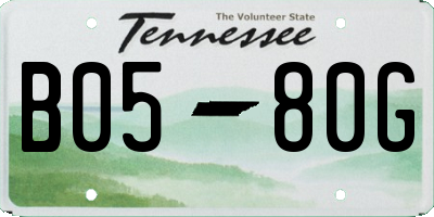 TN license plate B0580G