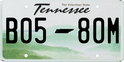 TN license plate B0580M