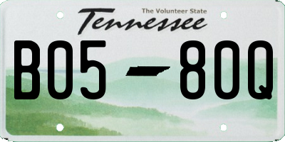 TN license plate B0580Q