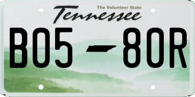TN license plate B0580R