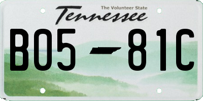 TN license plate B0581C
