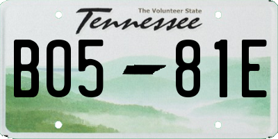 TN license plate B0581E