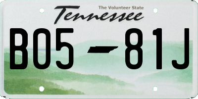 TN license plate B0581J