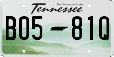 TN license plate B0581Q