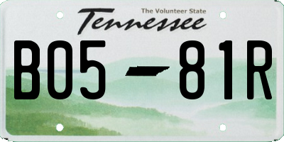 TN license plate B0581R