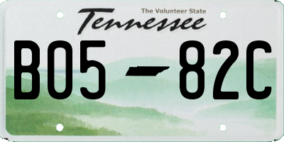 TN license plate B0582C