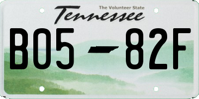 TN license plate B0582F